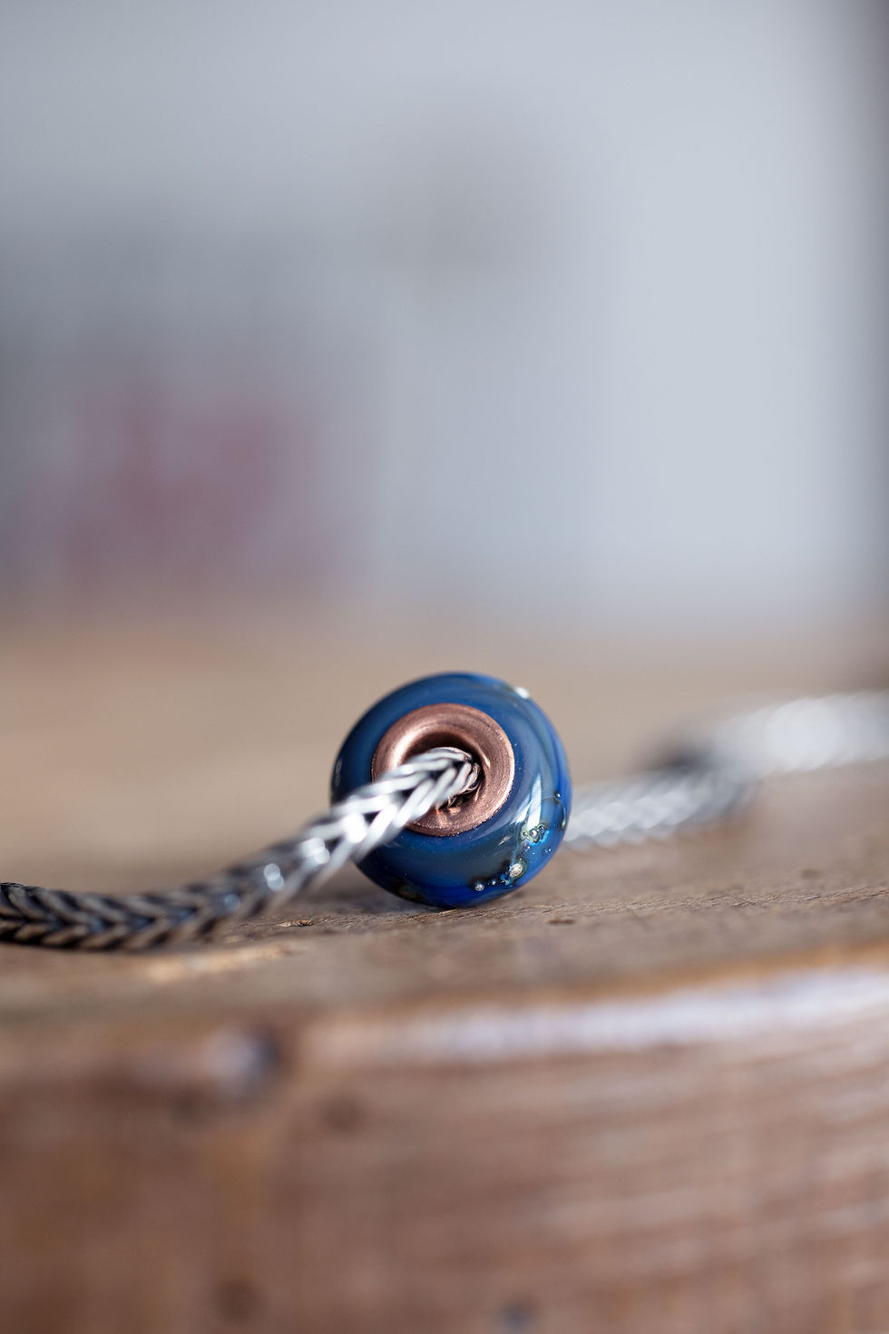 Miniature : perle verre & cuivre • compatible Trollbeads Pandora