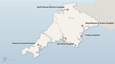 Acute hospitals in Devon and Cornwall