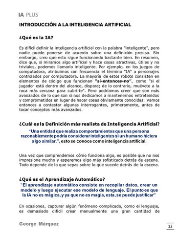 Página uno del capítulo 1 del libro IA Plus de la introducción a la inteligencia artificial 
IA Plus e-book Guía de Inteligencia Artificial E-book sobre IA avanzada Curso de Inteligencia Artificial IA Plus Estrategias de IA para negocios IA Plus técnicas avanzadas Introducción a la Inteligencia Artificial E-book de machine learning IA Plus Inteligencia Artificial para principiantes IA Plus aplicaciones prácticas
