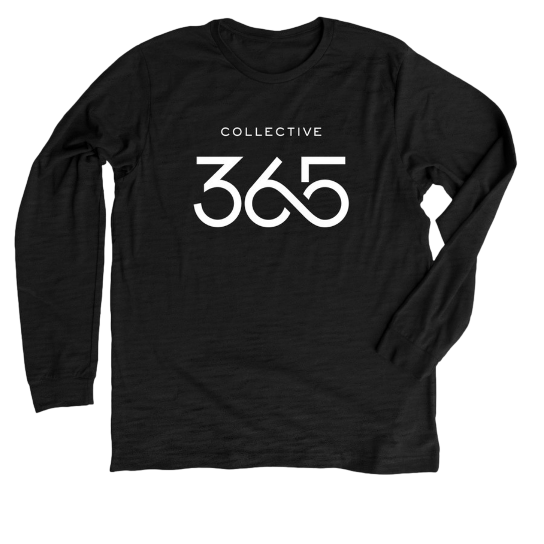 Camiseta de manga larga Collective 365 con logotipo blanco