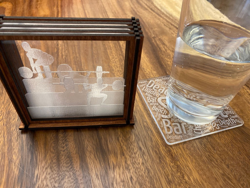 Powerlifting Shadowbox Coasters