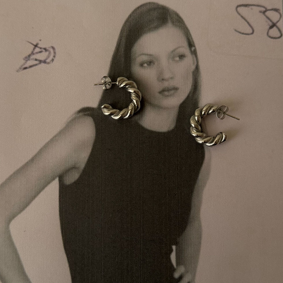 Thumbnail: Hunter Twist Silver Hoops