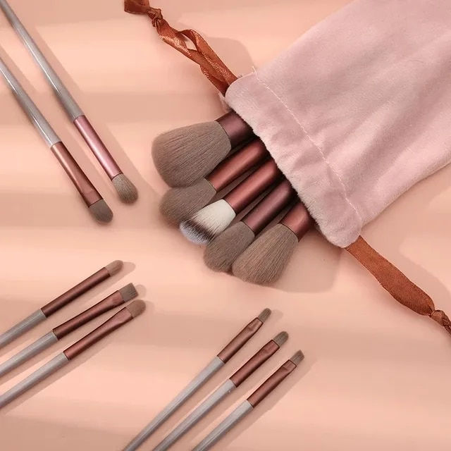 섬네일: 13/8PCS Makeup Brushes Pro Green Brush Set Powder Eyeshadow Blending Eyeliner