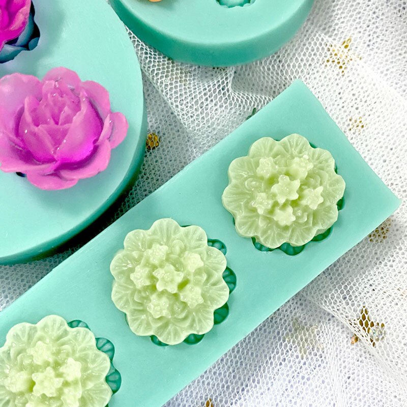 Миниатюра: Mini Flowers Silicone Mold DIY Handmade Fondant Cake Baking Chocolate Cake Tool 