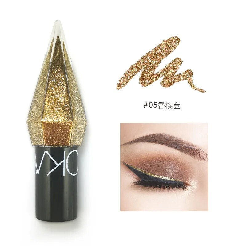 Miniature : Diamond Shiny Eye Liners, Eyeshadow Waterproof Silver Rose Gold Color Glitter