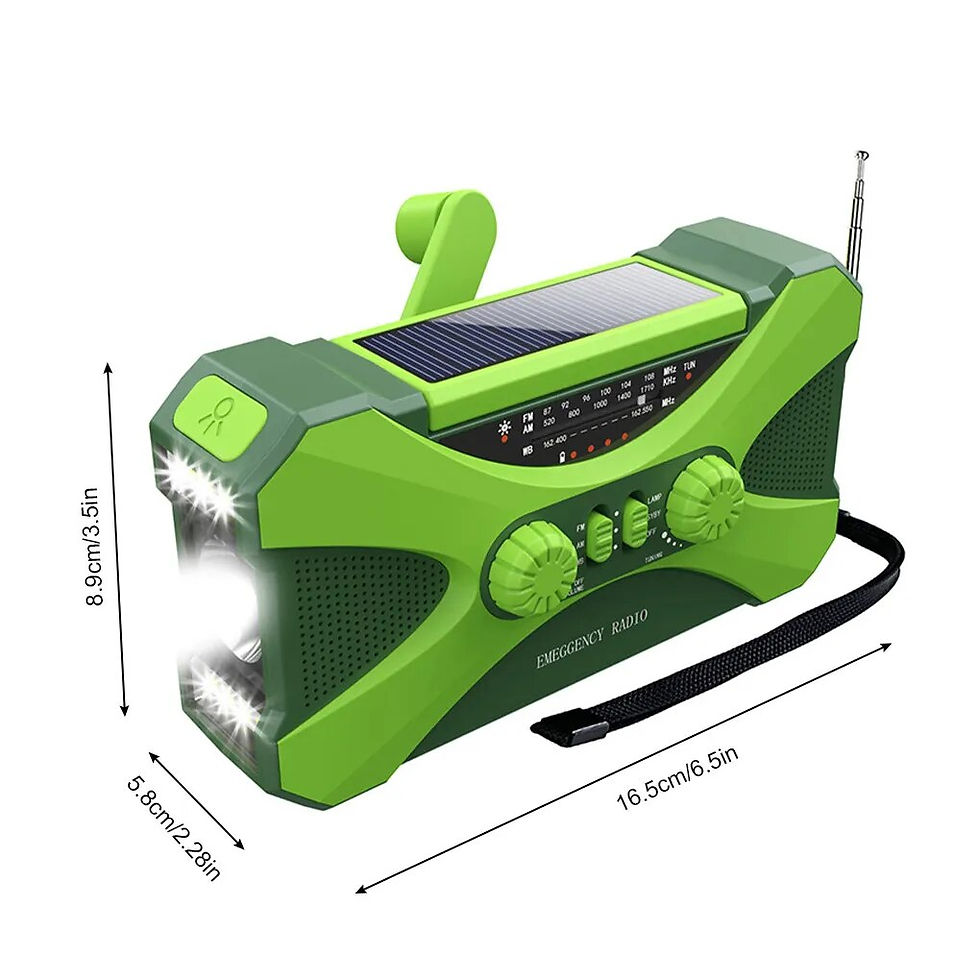 サムネイル： emergency radio hand crank solar power battery operated portable mobile radio antenna led