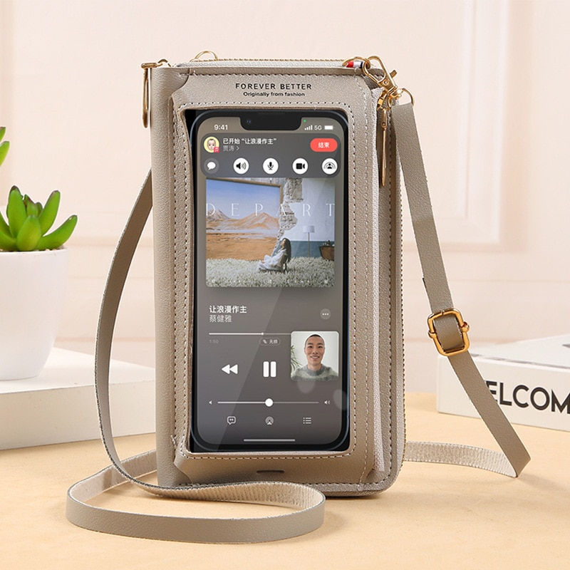 섬네일: Touch Screen Phone Bag Crossbody Bags RFID Shoulder Wallet Mini Mobile Wallet 