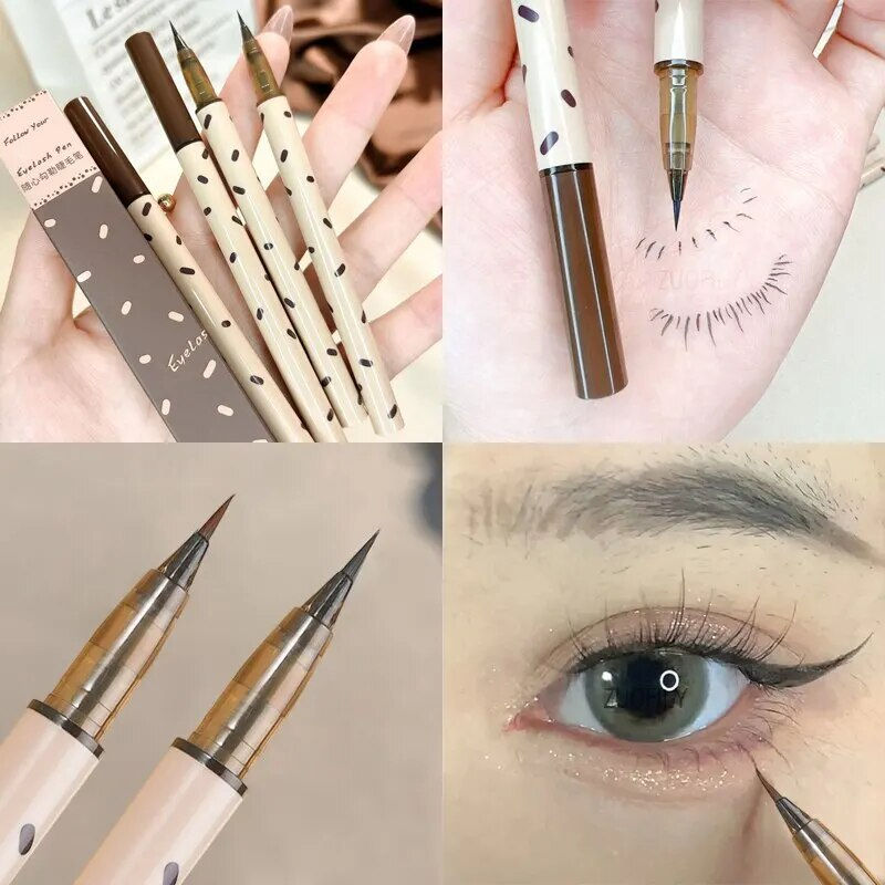 섬네일: Silkworm Eyelash Pen Matte Brown Gray Eyeliner Highlighter Pencil 