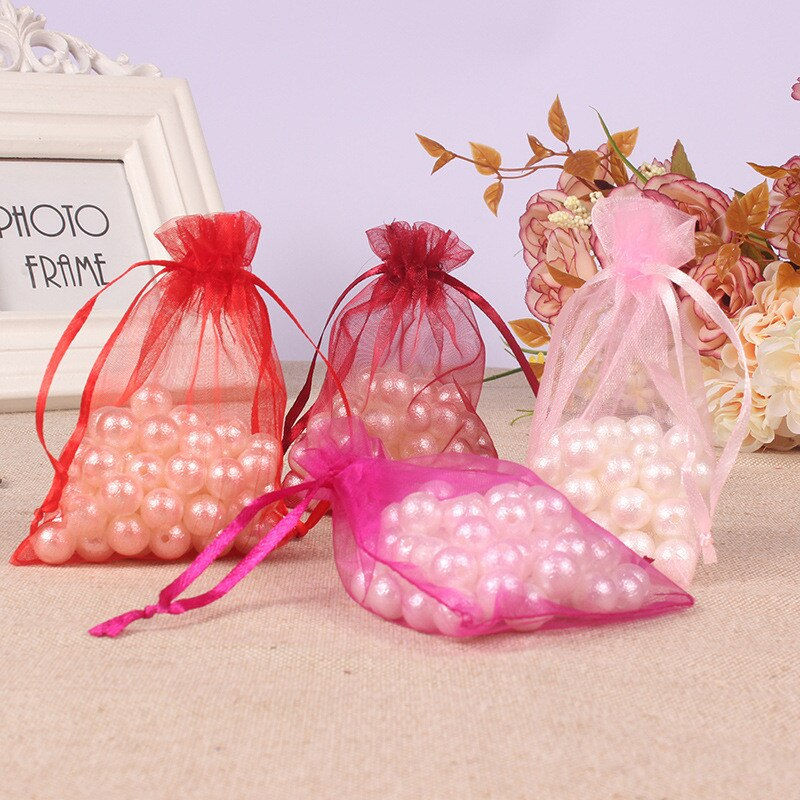 Миниатюра: 25/50pc Drawstring Organza Bag small Pouches Jewelry Package