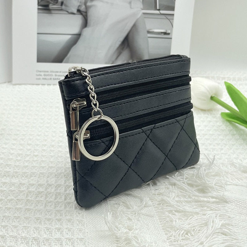 Миниатюра: Mini Wallet Ladies Double Coin Purse Small Coin Card Key Ring Wallet