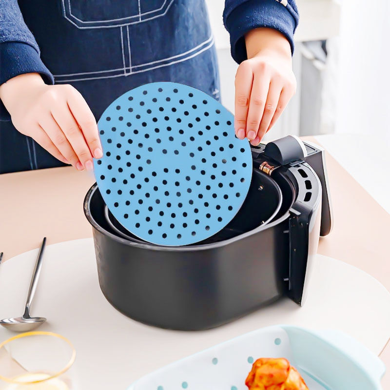 Miniature : Reusable Air Fryer Silicone Accessories Liners 7.5/8.5/8/9 Inch Square Round