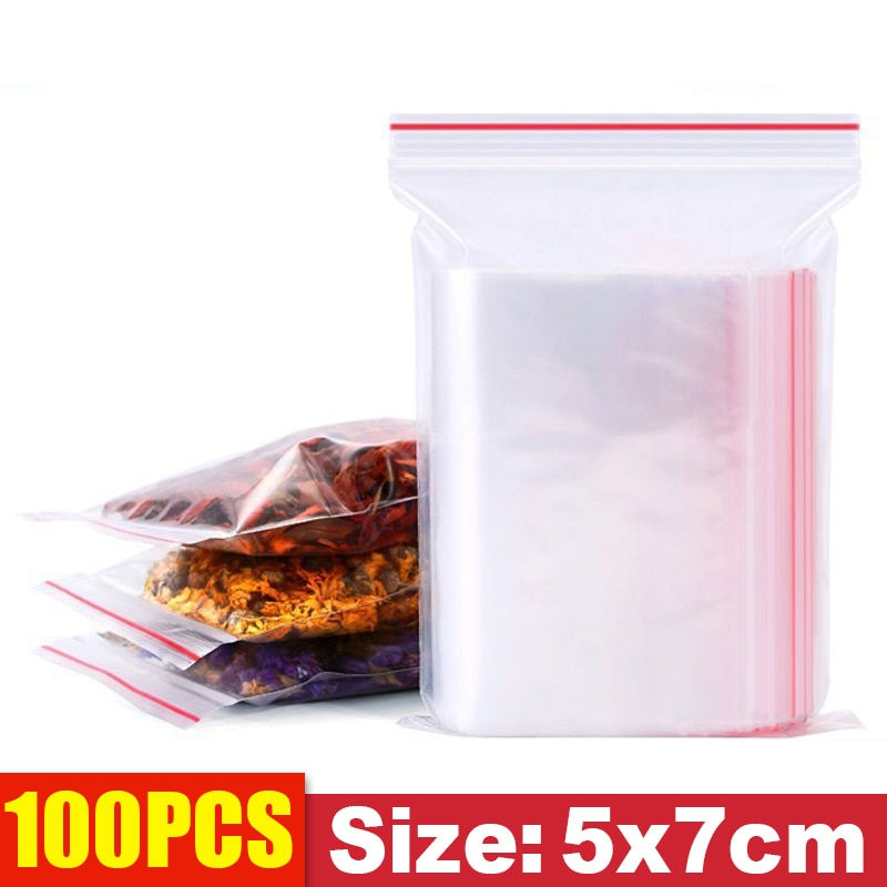 Miniatura: Thicken Zipper Sealed Bags Clear Plastic Storage Bag for Small Jewelry Packing