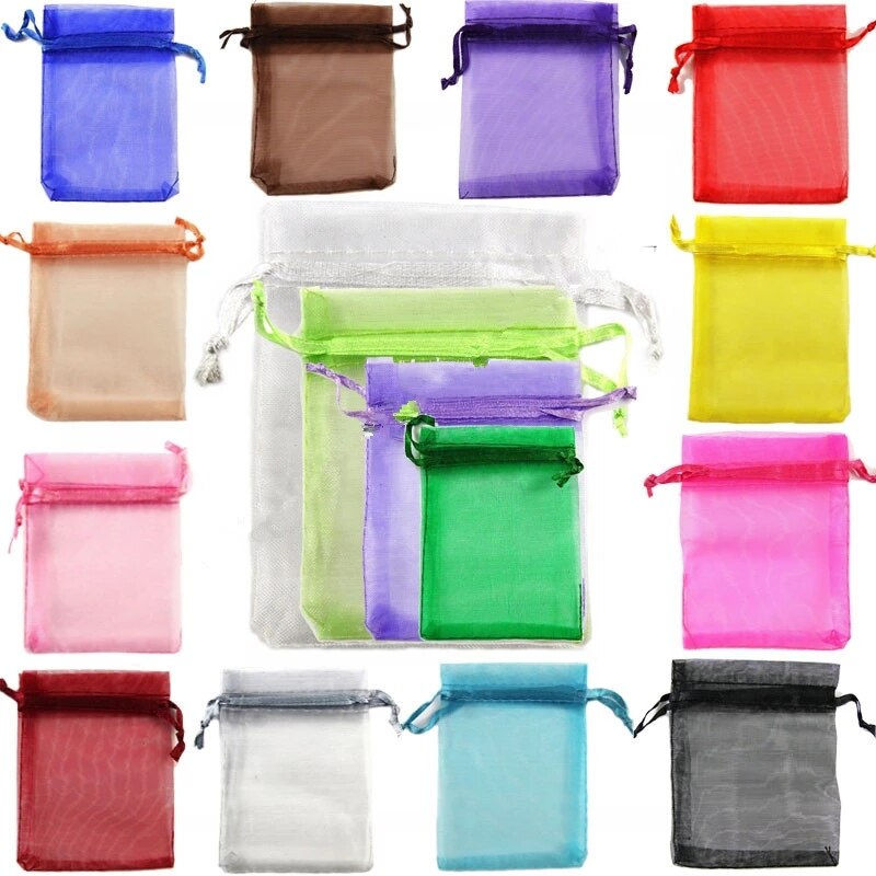 Миниатюра: 25/50pc Drawstring Organza Bag small Pouches Jewelry Package
