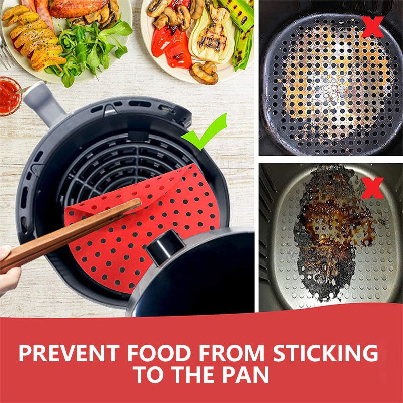 サムネイル： Reusable Air Fryer Silicone Accessories Liners 7.5/8.5/8/9 Inch Square Round