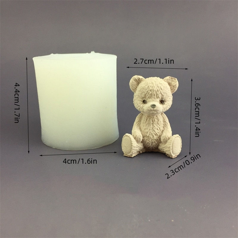 섬네일: Teddy Bear Mold Honey Can Silicone Mold Candle Bear Cake Baking Aromatic Candle