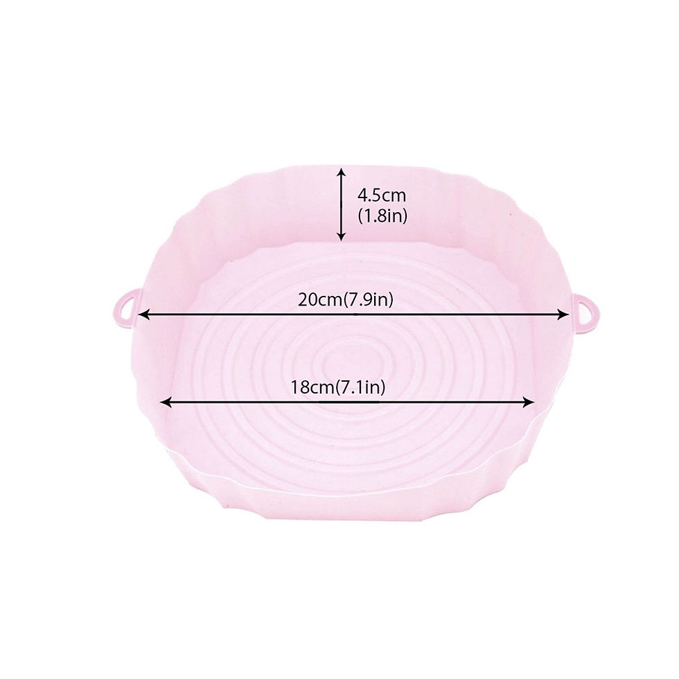 Miniature : Silicone Air Fryers Oven Baking Tray Round Kitchen  Basket Mat Fryer Pot