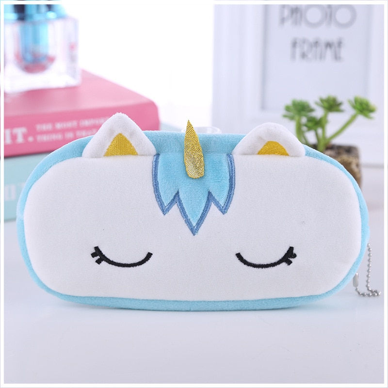 Miniature : Cartoon Women Coin Purse Stationery Pencil Case Usb Cable Storage Bag Key Wallet