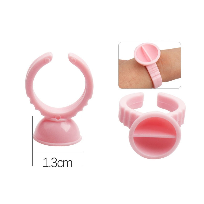 縮圖：100Pcs/Bag Disposable Eyelash Extension Glue Ring Cup Tattoo Pigment