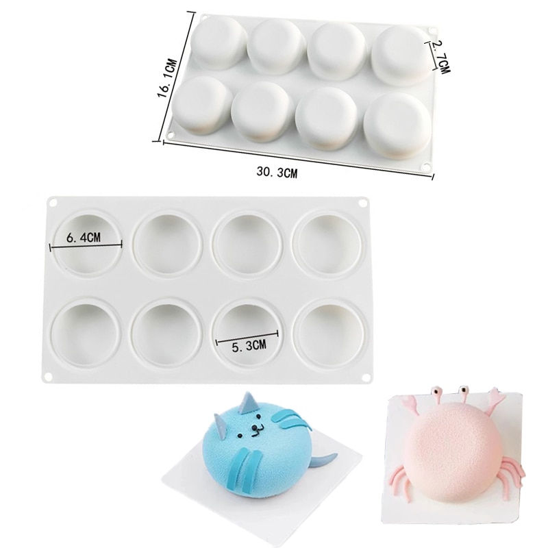 Thumbnail: Silicone Mold Pastry 3D Cake Design Muffin Heart Bubble Square Baking Mold