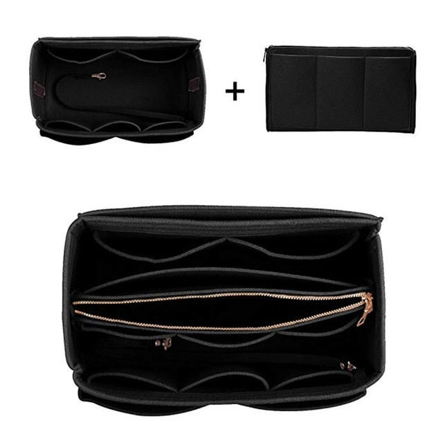 Thumbnail: Makeup Organizer Felt Insert Bag Handbag Travel Inner Purse Portable Cosmetic 