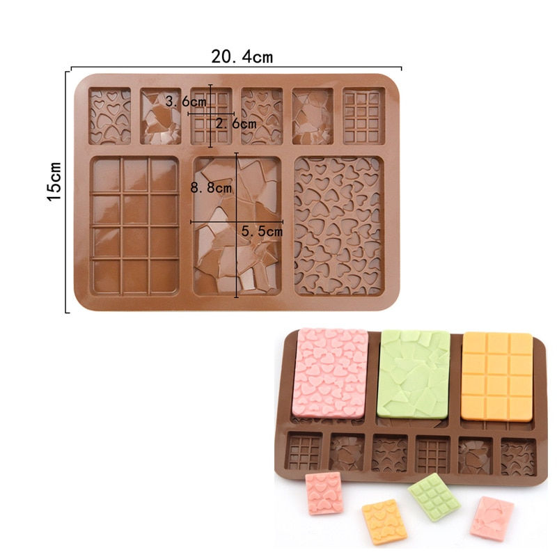 Miniatura: 6 cavity/9 cavity Silicon Mould Chocolate Plate DIY  biscuits Waffle Mold Tools