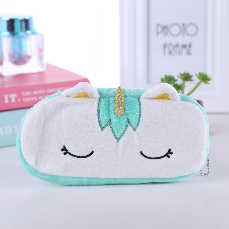 Miniature : Cartoon Women Coin Purse Stationery Pencil Case Usb Cable Storage Bag Key Wallet
