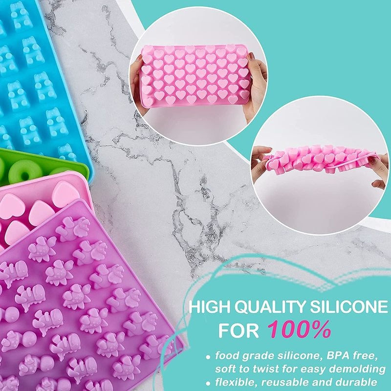 섬네일: Gummy Bear Mold Silicone Chocolate Mold Bear/Heart Donuts Party Baking Mold
