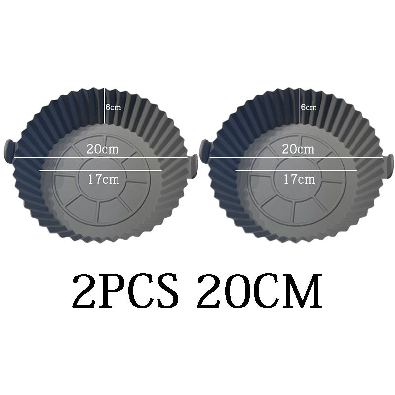 Thumbnail: Air Fryers Oven Baking Tray Fried Basket Mat  Silicone Pot Round Accessories