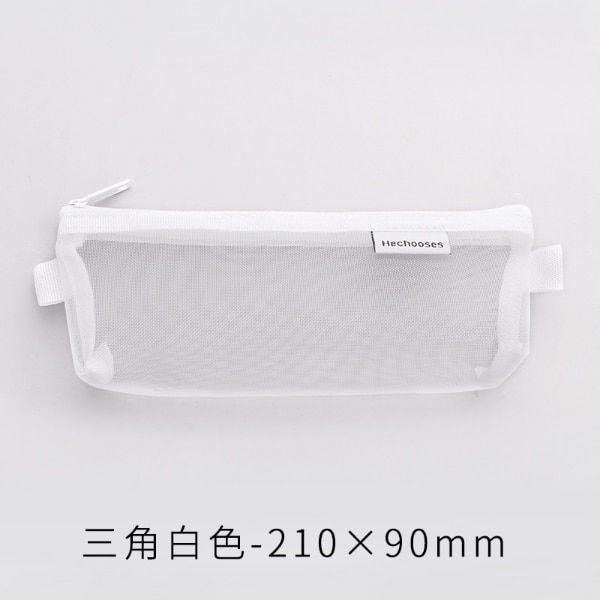 サムネイル： 1 Pcs Simple Mesh Transparent Pencil Case Storage Pen Bag Zipper Pouch Portable