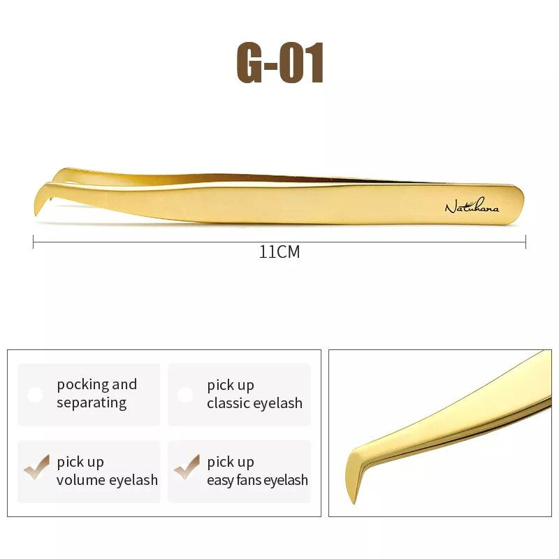 Miniature : Eyelash Extension Tweezers, Industrial Precision Curved Straight Lash Eyebrow