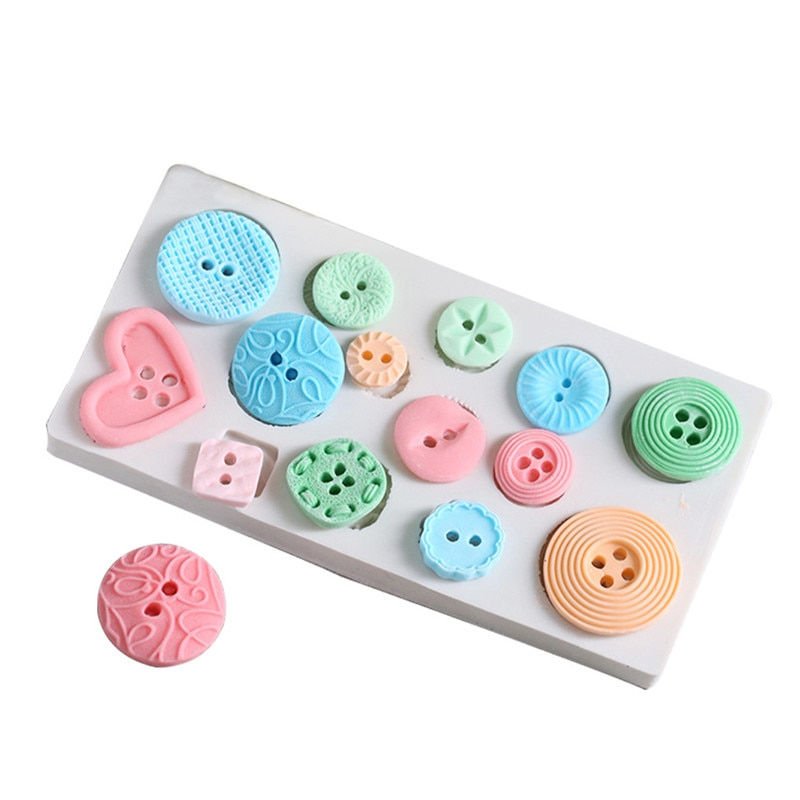 섬네일: Button Silicone Mold Kitchen Cake Baking Tool Fudge Biscuit Chocolate Clay 