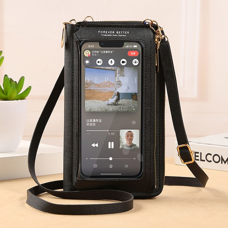 섬네일: Touch Screen Phone Bag Crossbody Bags RFID Shoulder Wallet Mini Mobile Wallet 