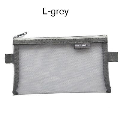 Miniature : Storage Transparent Mesh School Pencil Case Large Capacity Makeup Cosmetic Bag