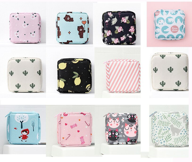 섬네일: Makeup Bag Holder Case Cosmetic Organizer Sanitary Pad Pouch Storage Bag