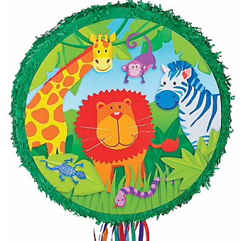 Pull String Jungle Animals Pinata