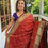 Thumbnail: Rust Orange and Plum color Pure  Kanchipuram silk saree