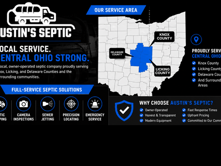 Austin's Septic septic pumping service in Mount Vernon and Central Ohio