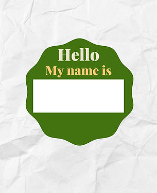 Hello My Name is Badge on Paper Background