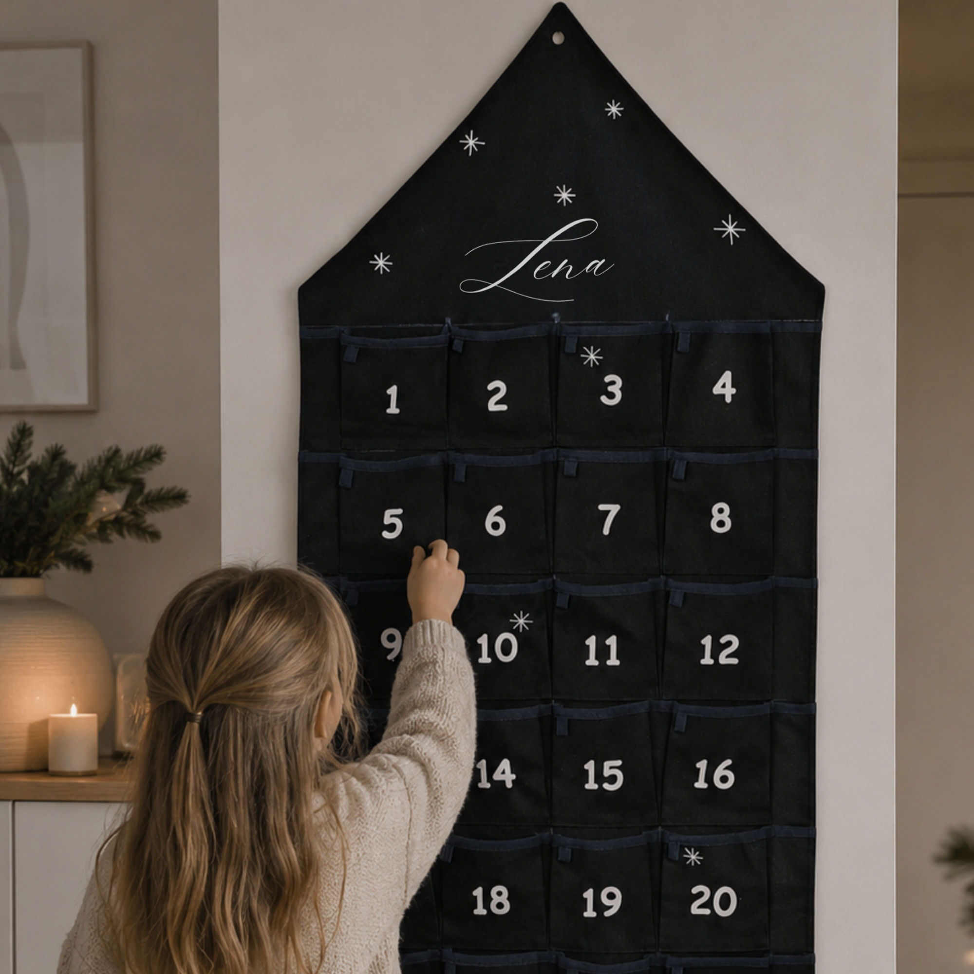 Adventskalender mit Name zum selbst Befüllen