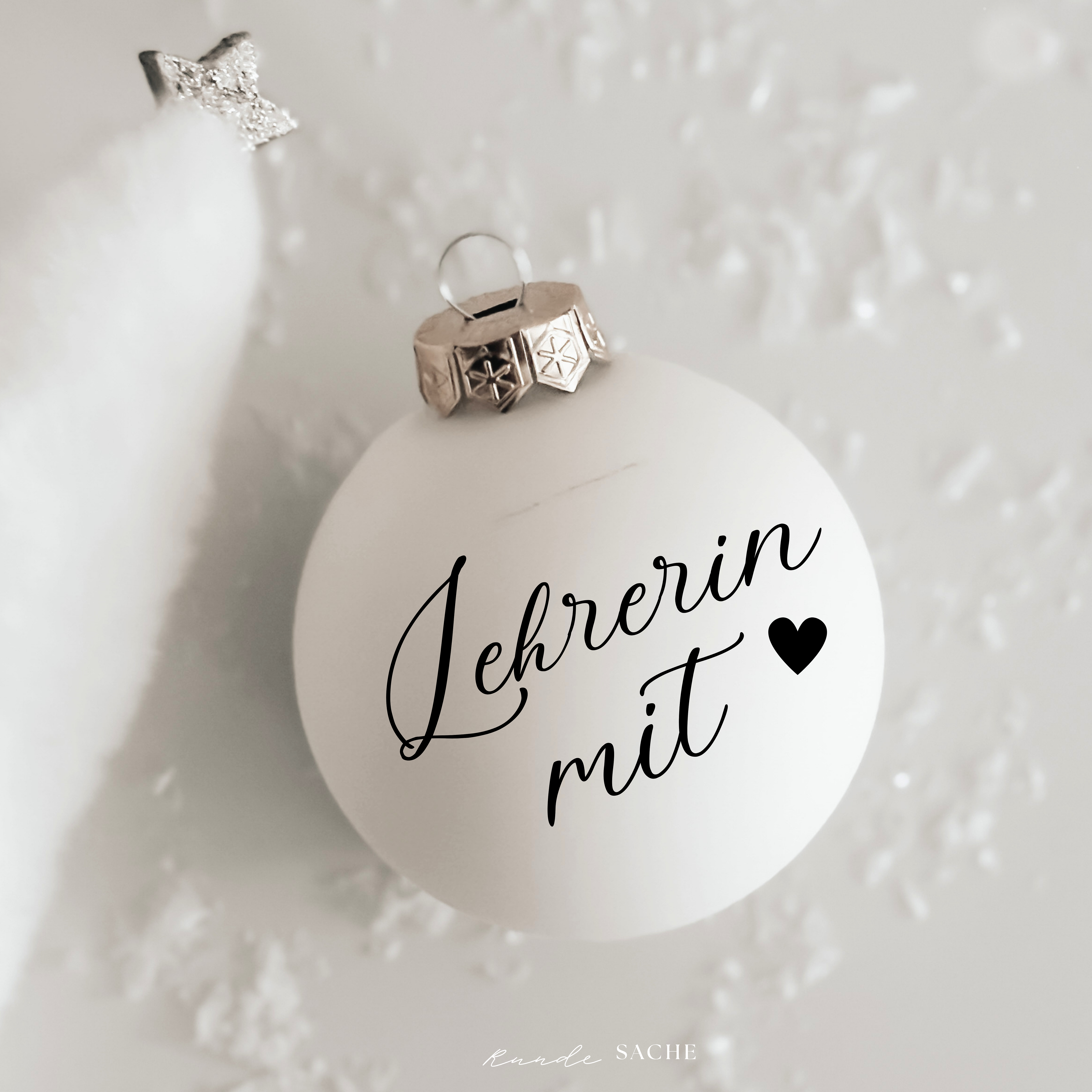 Weihnachtskugel Lehrerin mit Herz