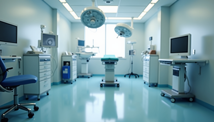 Eye-level view of a modern vascular clinic treatment room