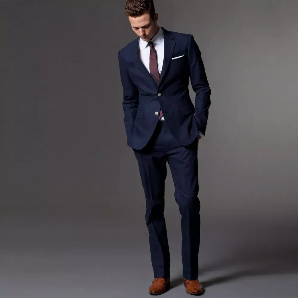 Tailored Light Navy Blue Suit– Slim Fit, Timeless Sophistication