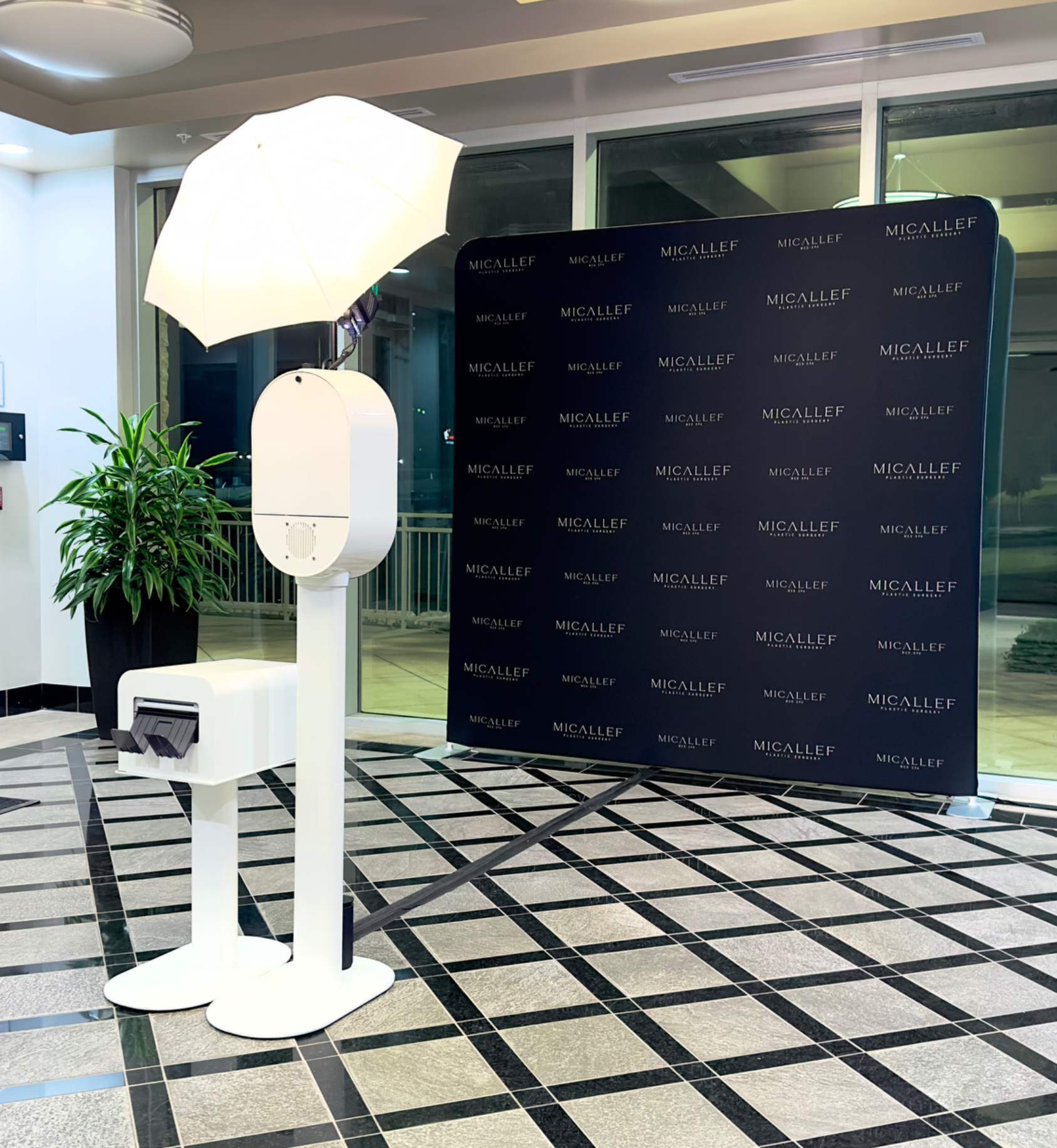 Custom wrapped branded photo booth at a corporate brand activation