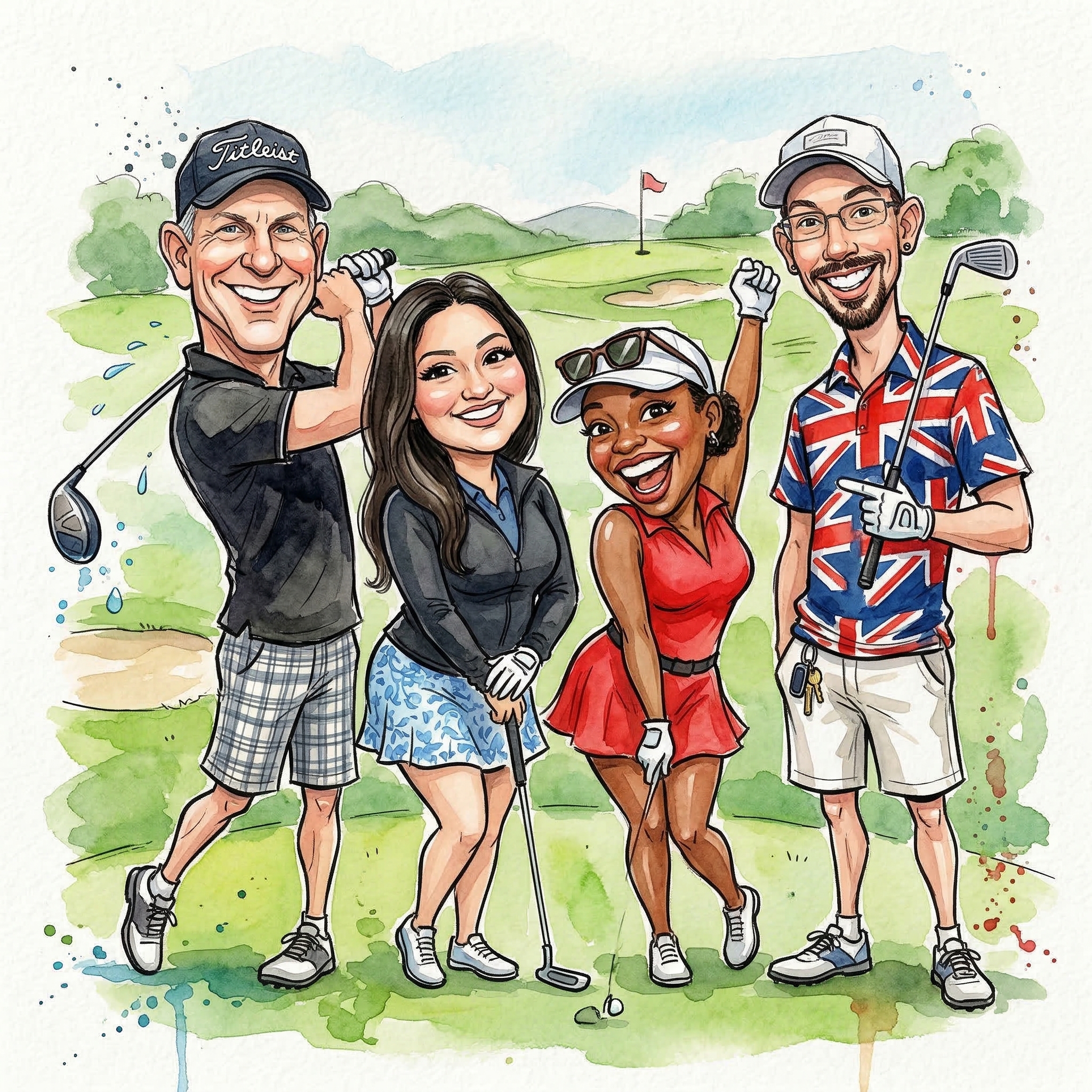 AI photo booth turning guests into custom cartoon style portraits