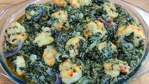Ndolé viande crevettes