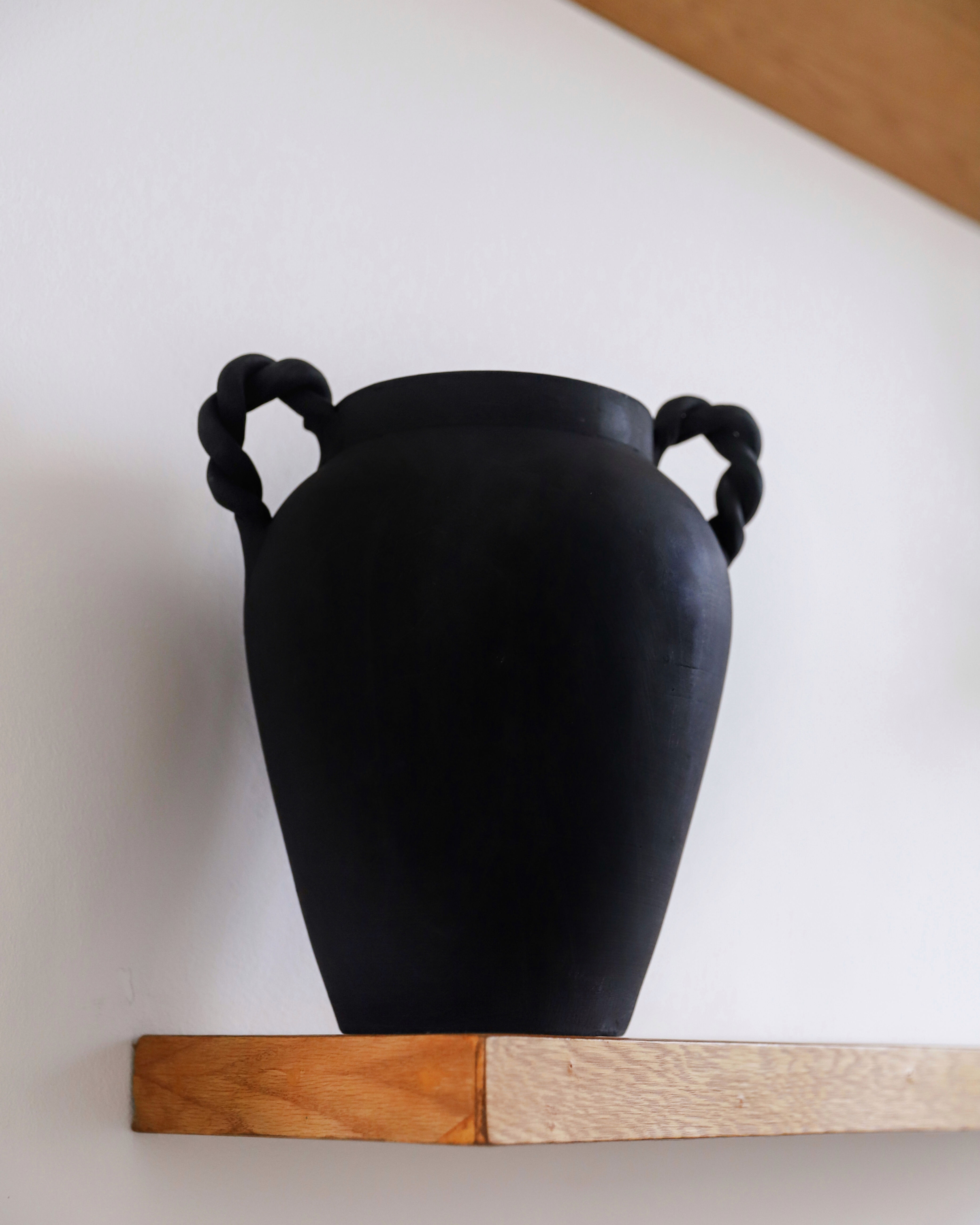 Black Braided Vase