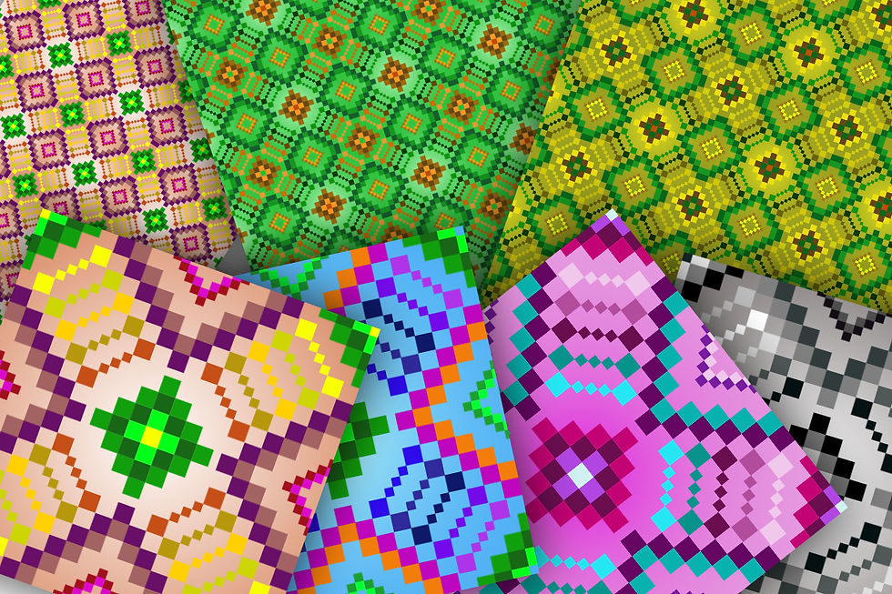 Digital Pixel Seamless Patterns