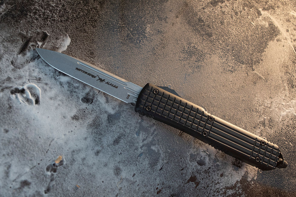 Raptor Edge Elite 3.3" OTF Automatic / Black Frag Aluminum / Drop Point D2 Blade