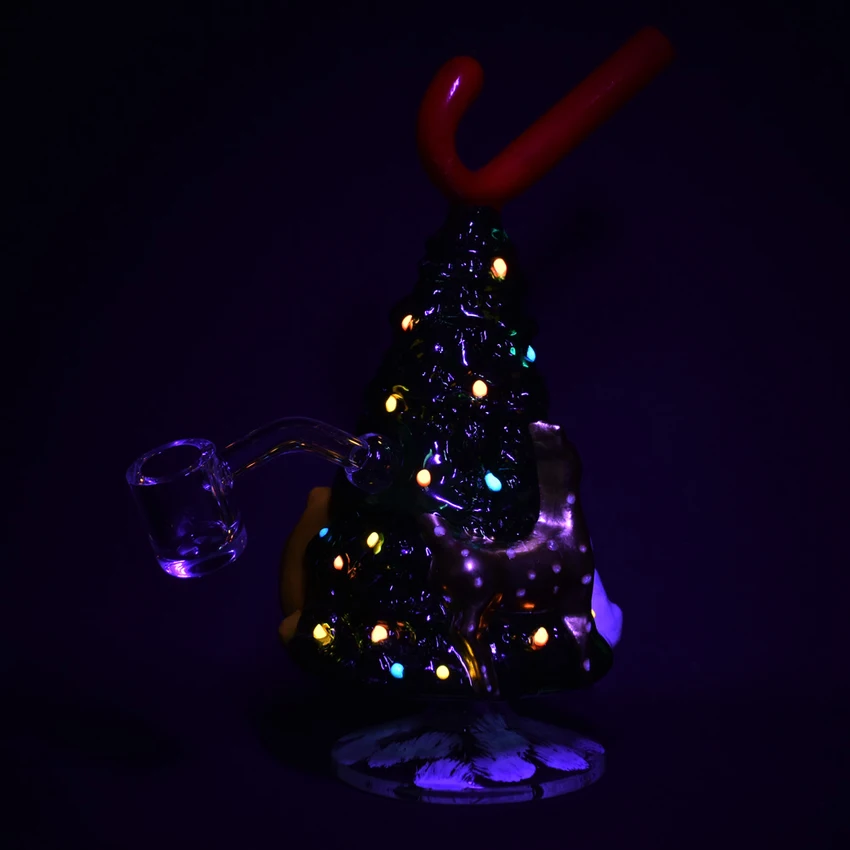 Thumbnail: Christmas Tree with Candy Cane Glass Rig | 7.25" | 14mm F