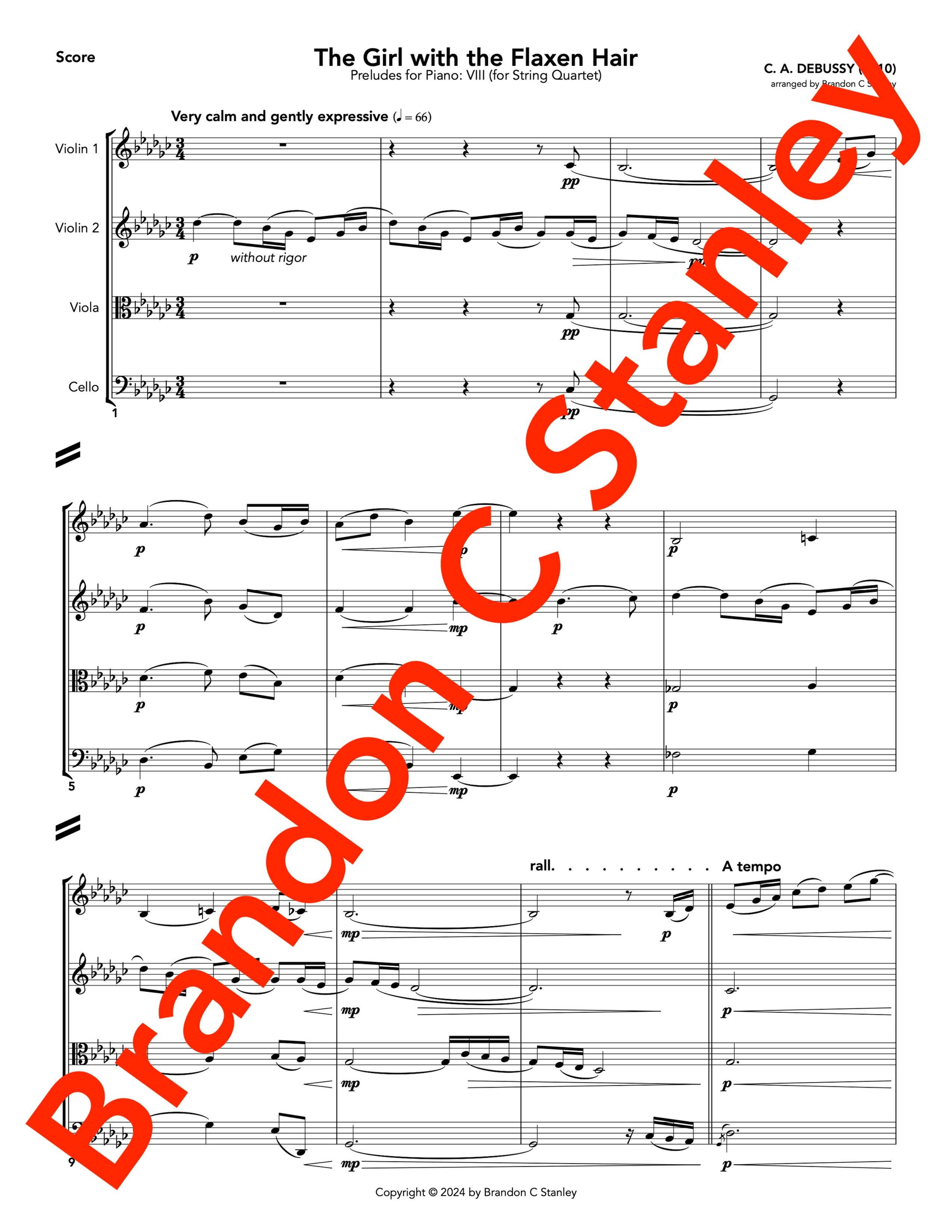 The Girl with the Flaxen Hair  |  STRING QUARTET